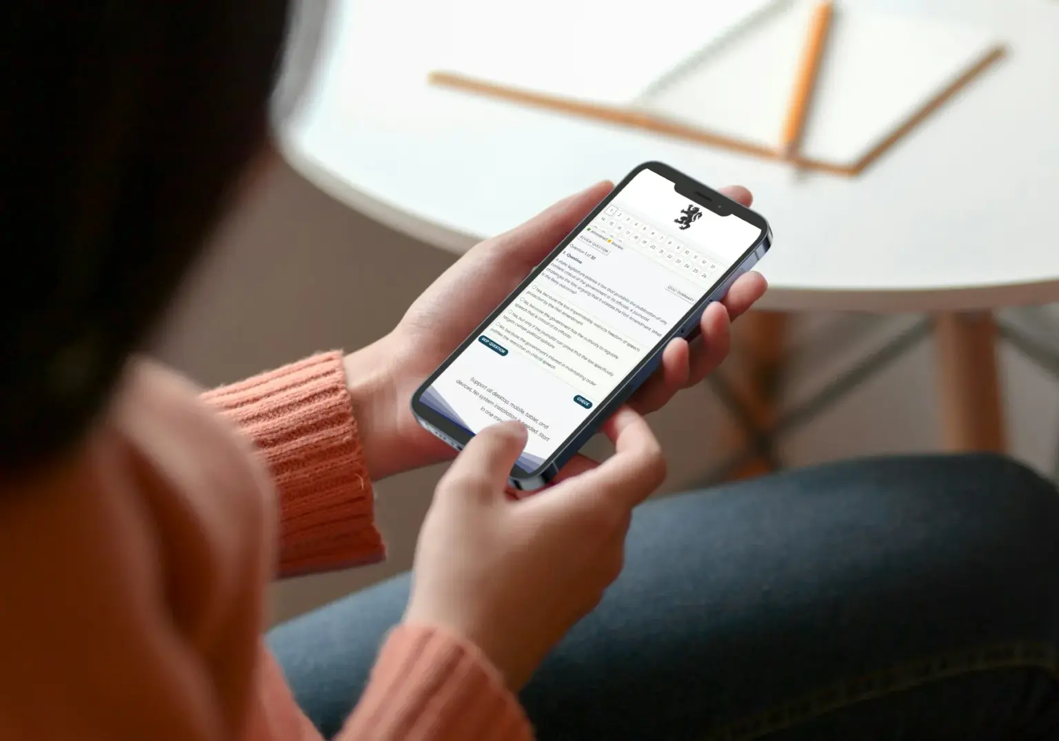 Candidate using Workflow Cert Lab on mobile